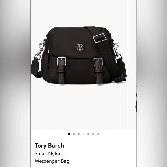 Tory Burch Small Nylon Messenger Cross Body Flap Bag Black - Picture 12 of 12